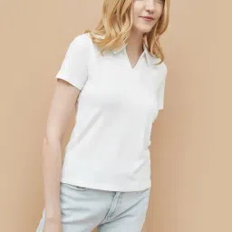 Fame Forever by Lifestyle Women's White Polo T-Shirt-picture-26