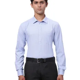 Park Avenue Blue Slim Fit Texture Shirt-picture-37