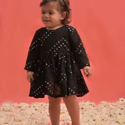 VASTRAMAY Girls Black Embroidery Dresses-image-52