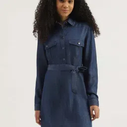 United Colors of Benetton Blue Shirt Dress-picture-21