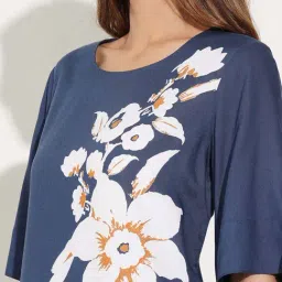 Rangmanch By Pantaloons Medieval Blue Regular Fit Floral Print Kurta image 5