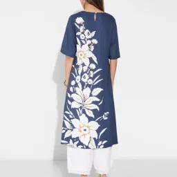 Rangmanch By Pantaloons Medieval Blue Regular Fit Floral Print Kurta image 2