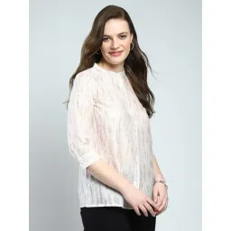 Monte Carlo Beige Regular Fit Printed Top image 4