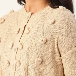 Rooted Beige Textured Sweater image 5