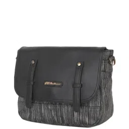 BELLADAMA Jade Black  & Grey Printed Medium Sling Handbag image 5