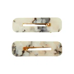 Accessorize London Marble Resin Snap Clips Pack of 2-image-91