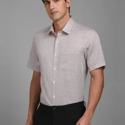 Louis Philippe White Cotton Regular Fit Printed Shirt image 3