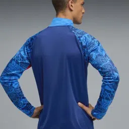 Puma Blue Regular Fit Printed Sports Jacket image 2