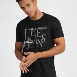 Lee Black Cotton Slim Fit Printed T-Shirt-picture-26