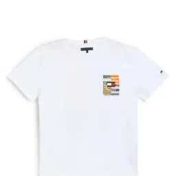 Tommy Hilfiger Kids White Cotton Graphic T-Shirt-picture-25