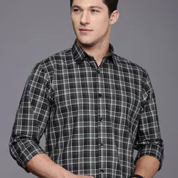 Allen Solly Pure Cotton Classic Fit Opaque Checked Casual Shirt-picture-12