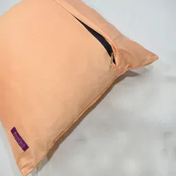 RoyalDeco Peach-Coloured & Gold-Toned Set of 2 Ethnic Motifs Square Cushion Covers image 4