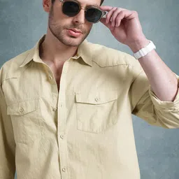 The Roadster Life Co. Men Cotton-Linen Relaxed Fit Casual Shirt-image-9