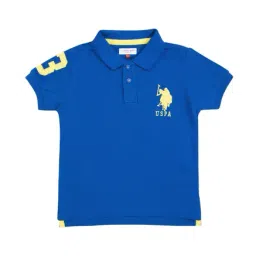 U.S. Polo Assn. Kids Blue Solid Polo T-Shirt-picture-22