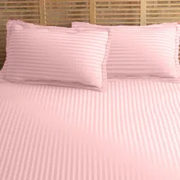 Sleeping Owls- because your sleep matters Rose Striped 210TC King Bedsheet Set-2.7mX2.7m image 4