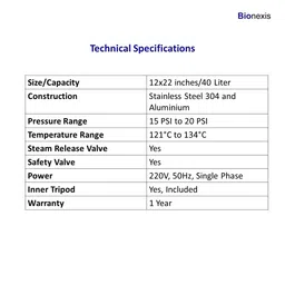 Bionexis Autoclave Sterilizer Mirror Finish Six Wing Nut Electric Vertical Autoclave Size 12"x22" inches image 2