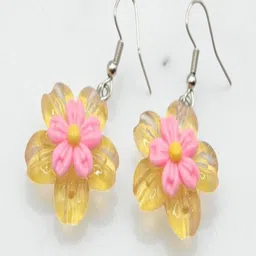 SAPRAA TRENDS Silver-Plated Plastic Floral Drop Earrings-picture-27