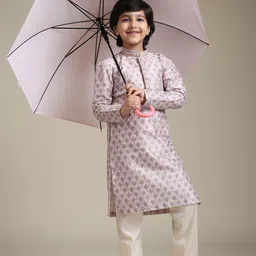 Manyavar Boys Floral Printed Regular Kurta with Pyjamas image 1