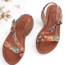 Hola Bonita Party Wear Slip On Sandal - Brown-picture-32