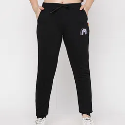 Lil Tomatoes Cotton Looper Placement Rainbow Printed Joggers - Black-picture-23