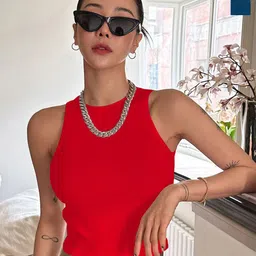 CILIMILI Women Pack of 2 Round Neck Tank Crop Top-image-58