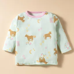 Kidi Wav Pack Of 2 Full Sleeves Ponies Printed Coordinating Tee & Joggers Set - Multi Colour image 2