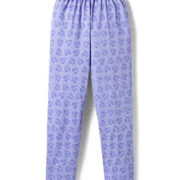 Tango Single Jersey Knit Full Length Lounge Pant with Leaf Print - Blue image 2