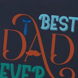 BLUSHES 100% Cotton Fathers Day Theme Half Sleeves Best Dad Ever Text Printed Onesie - Navy Blue image 4