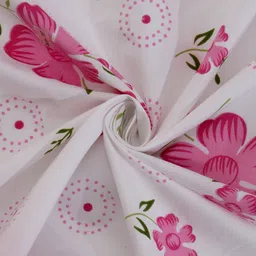 FABINALIV 300 TC Cotton Blend King Size Double Bedsheet with 2 Pillow Covers Floral - White image 4