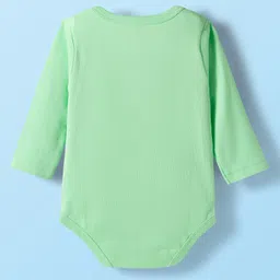 Babyhug 100% Cotton Interlock Knit Full Sleeves Onesies with Ducky & Floral Print Pack of 3 - White Light Green & Pink image 5