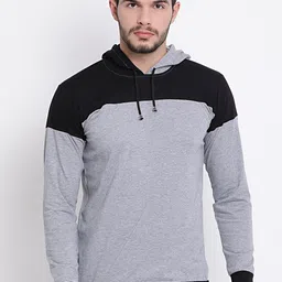 mack jonney VIMAL JONNEY Men Multicoloured Colourblocked Pack Of 2 Hood T-shirt image 2