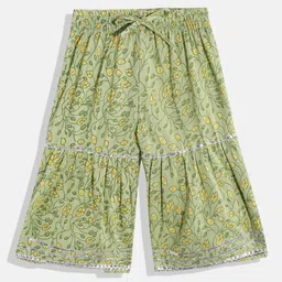 Readiprint Fashions Girls Yellow Striped Gotta Patti Kurti with Sharara image 2