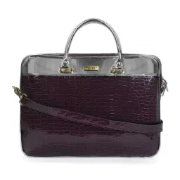 Modern Myth Purple Textured Large Laptop Handbag-image-19