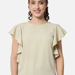 ALL WAYS YOU Flutter Sleeve Crepe Top-image-44