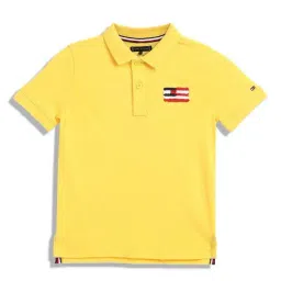 Tommy Hilfiger Kids Star Fruit Yellow Applique Regular Fit Polo T-Shirt-picture-38