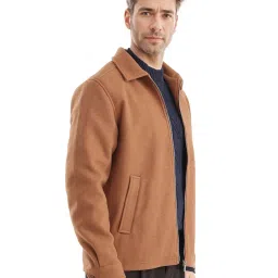 Rare Rabbit Brown Relaxed Fit Solid Jacket image 3