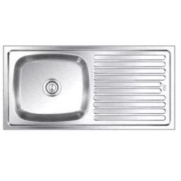 Apollo 37x18x7 Inch Glossy SS Single Bowl Kitchen Sink with Drainboard SSDB-114A-picture-19
