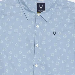 Allen Solly Kids Blue Printed Regular Fit Shirt image 3