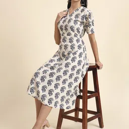 DressBerry Women Floral Print Midi Dress-image-45