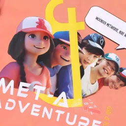 Gini & Jony Kids Peach Digital Print Top image 3