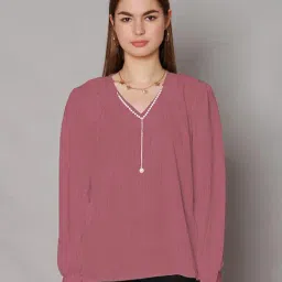 Zink London Pink Embellished Top-image-0