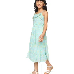 Global Desi Girl Aqua Printed Dress-image-18