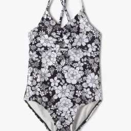 GAP Girls Black Slim Fit Floral Sleeveless Swimsuit-image-60