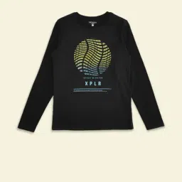 Pantaloons Junior Black Cotton Printed Full Sleeves T-Shirt-picture-37