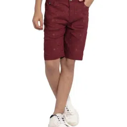 Under Fourteen Only Kids Maroon Printed Shorts-picture-23