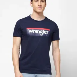 Wrangler Navy Regular Fit Printed T-Shirt-image-27