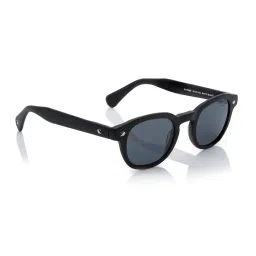 Shisen Fox Black Round Unisex Sunglasses image 3