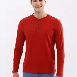 Allen Solly Red Slim Fit Henley T-Shirt-picture-37