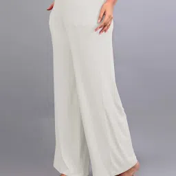 Lyra Off-White Cotton Flared Pants image 3