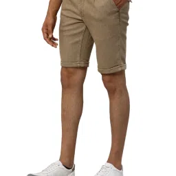 Raymond Brown Slim Fit Distressed Denim Shorts image 3